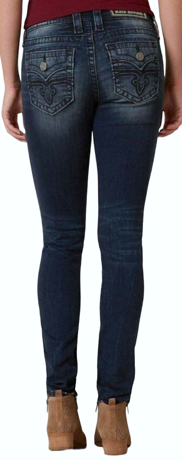 New Rock Revival Alivia Ms213 Mid Rise Skinny Stretch Jeans Size 26 Buckle — image 2 of 8